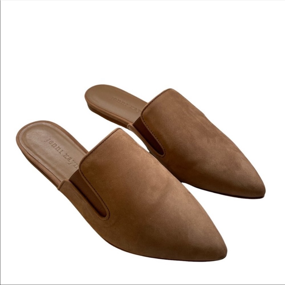 NWT Jenni Kayne Brown Suede Mules